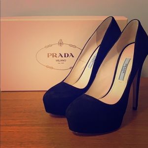 Prada Pumps- Black Suede, barely worn